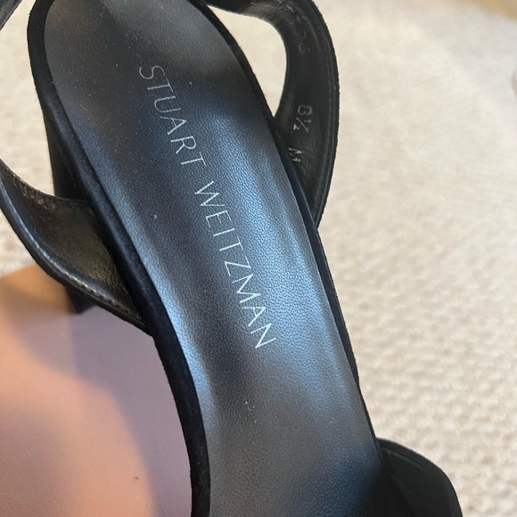 Stuart Weitzman platform shoes black suede size 8.5 used! - Picture 5 of 11